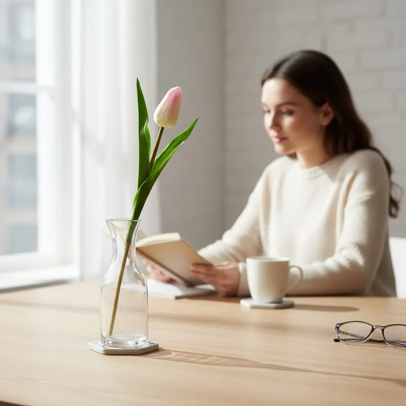 TULIPAN KWIAT SZTUCZNY Do Wazonu 40 cm - Biały