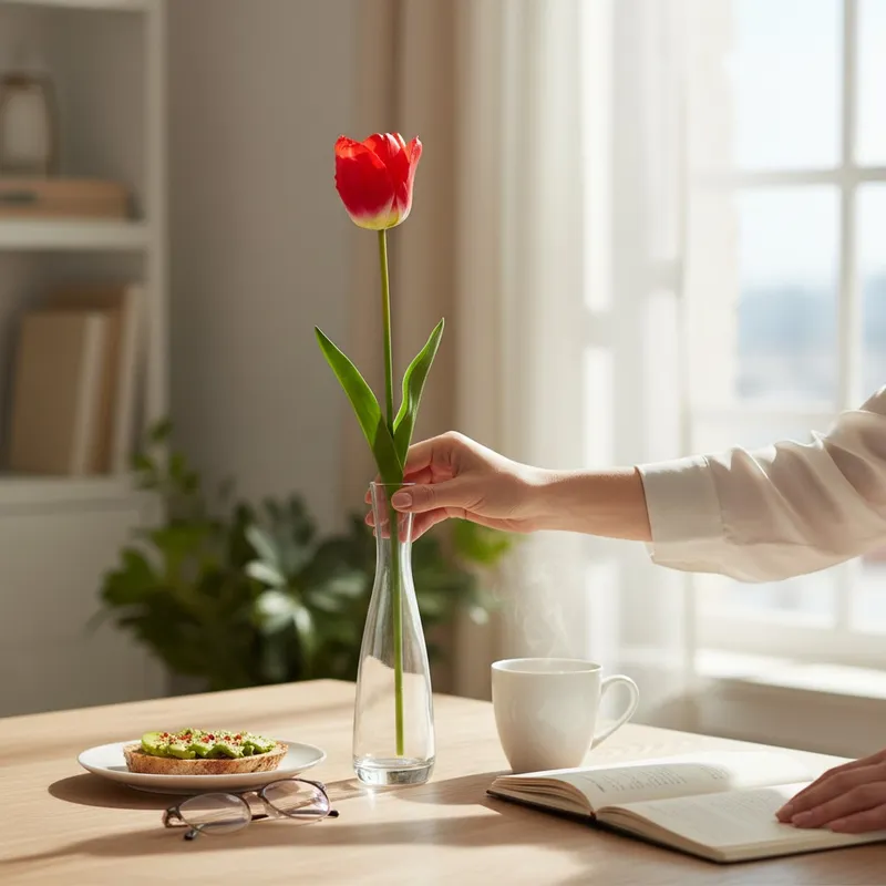 TULIPAN KWIAT SZTUCZNY Do Wazonu 65 cm - Czerwony