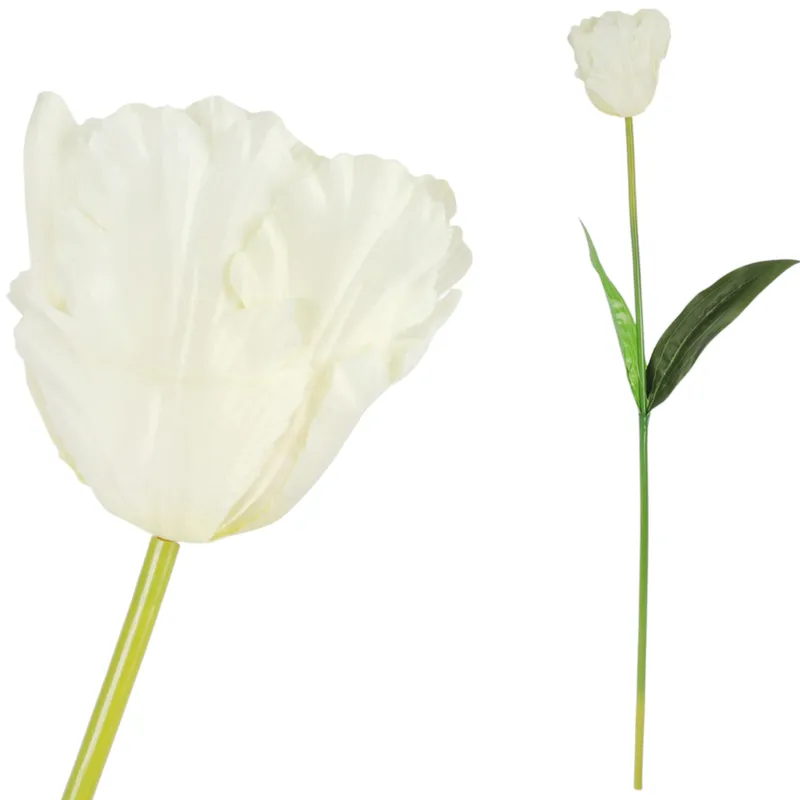 TULIPAN KWIAT SZTUCZNY Do Wazonu 65 cm - Biały