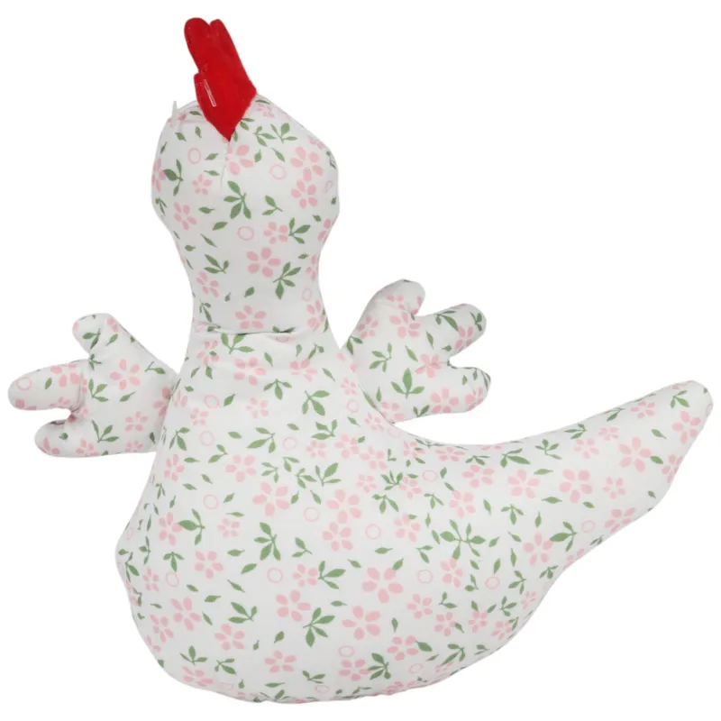 Kura Ozdoba Z Materiału W Kwiatki Kura Folklor Wielkanoc 25 cm - Różowa