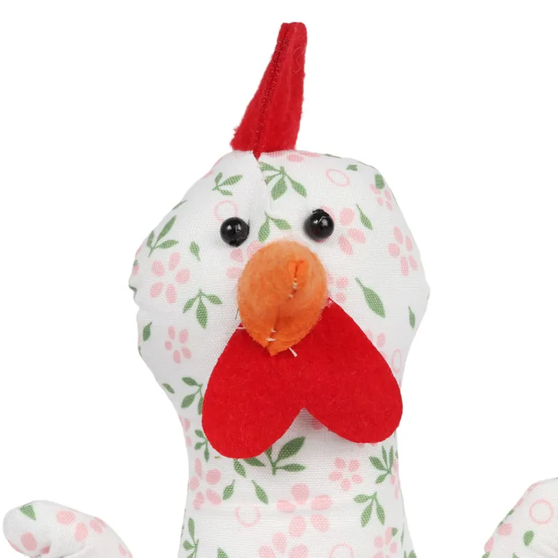 Kura Ozdoba Z Materiału W Kwiatki Kura Folklor Wielkanoc 25 cm - Różowa