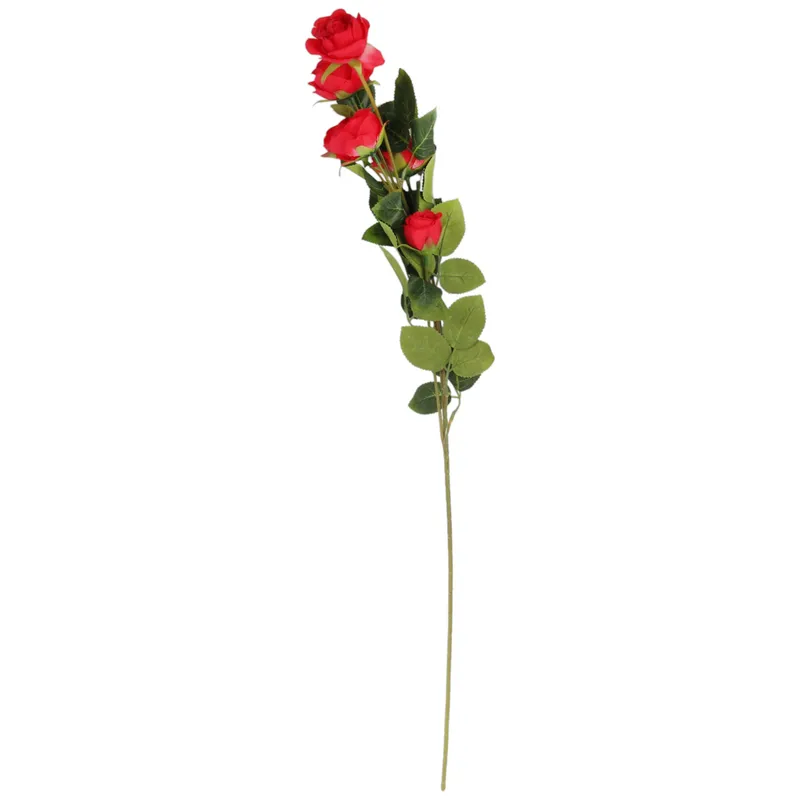 Gałązka 5 Róż- KWIATY Do Wazonu 76 cm - Czerwona