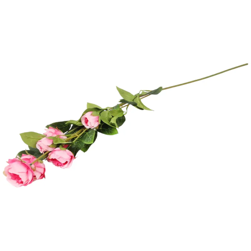 Gałązka 5 Róż- Jasno-Różowa KWIATY Do Wazonu 76 cm