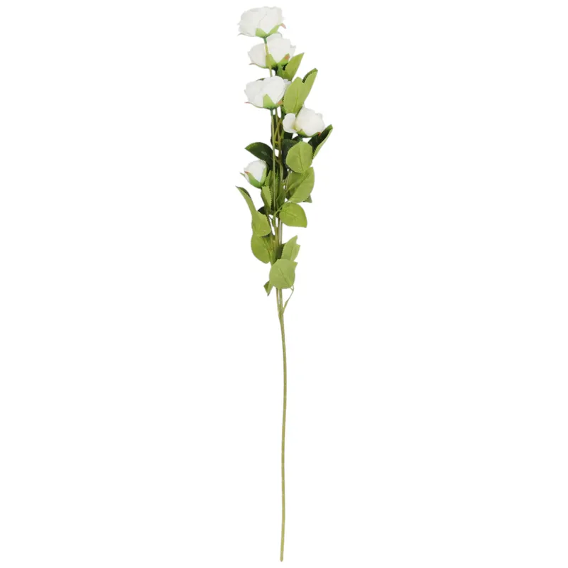 Gałązka 5 Róż- KWIATY Do Wazonu 76 cm - Biała