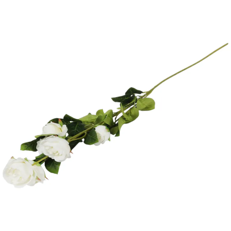 Gałązka 5 Róż- KWIATY Do Wazonu 76 cm - Biała