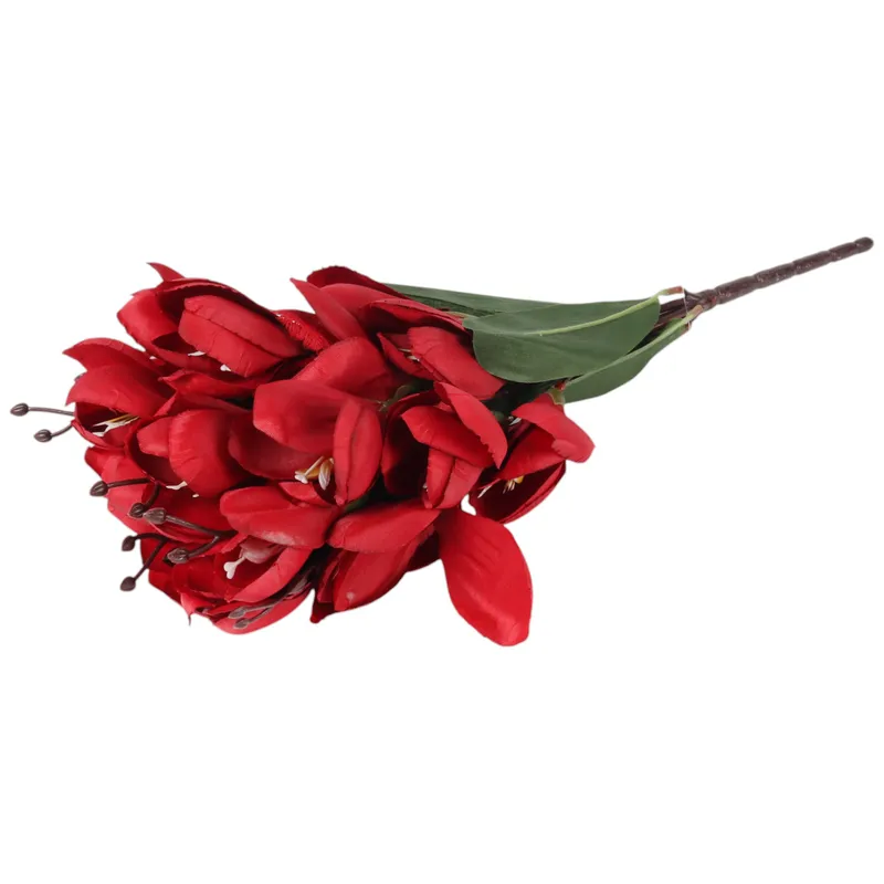 BUKIET MAGNOLII Sztuczne Kwiaty Do Wazonu KOMPOZYCJA 37 cm - Czerwony