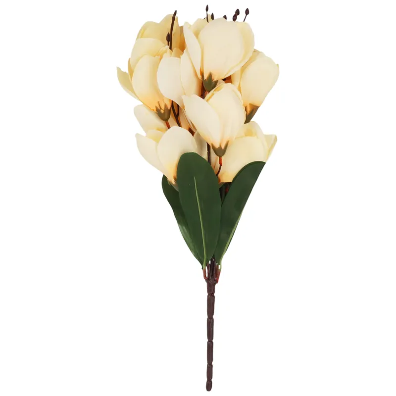 BUKIET MAGNOLII Sztuczne Kwiaty Do Wazonu KOMPOZYCJA 37 cm - Żółta