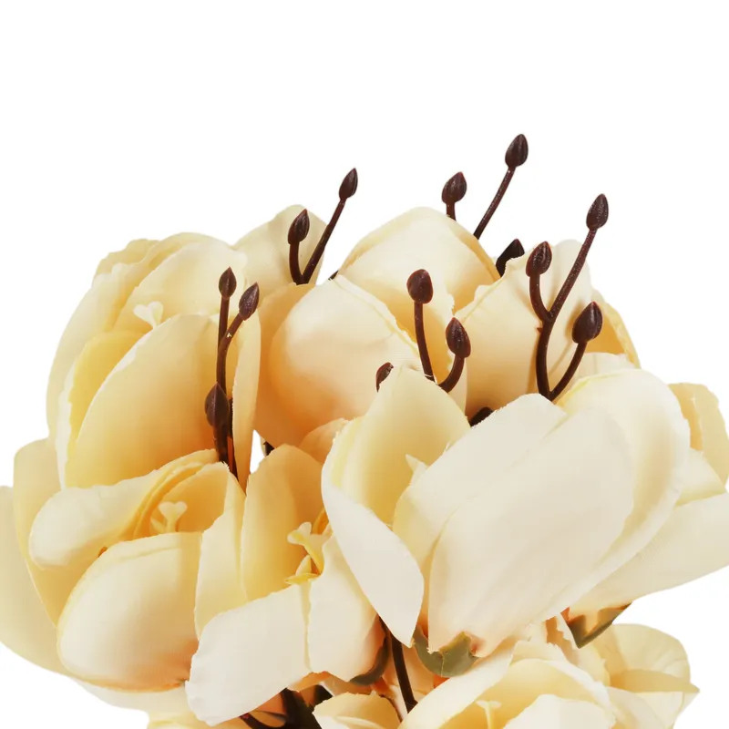 BUKIET MAGNOLII Sztuczne Kwiaty Do Wazonu KOMPOZYCJA 37 cm - Żółta