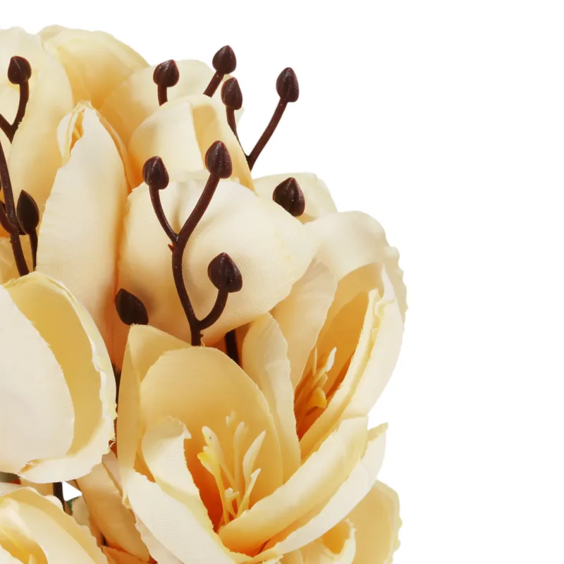 BUKIET MAGNOLII Sztuczne Kwiaty Do Wazonu KOMPOZYCJA 37 cm - Żółta