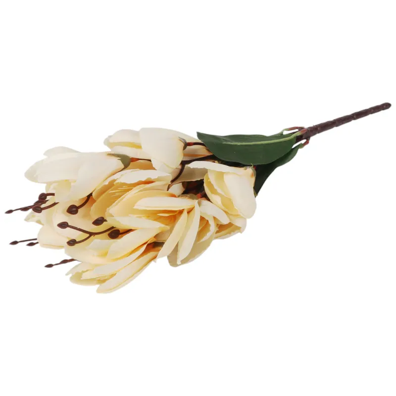 BUKIET MAGNOLII Sztuczne Kwiaty Do Wazonu KOMPOZYCJA 37 cm - Żółta