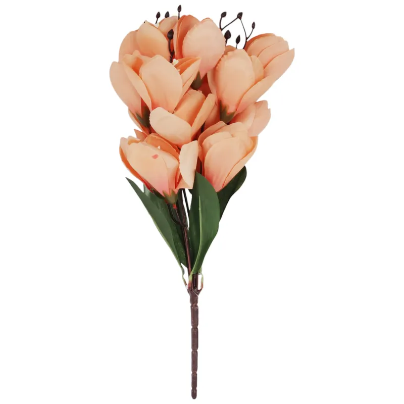 BUKIET MAGNOLII Sztuczne Kwiaty Do Wazonu KOMPOZYCJA Łososiowa 37 cm