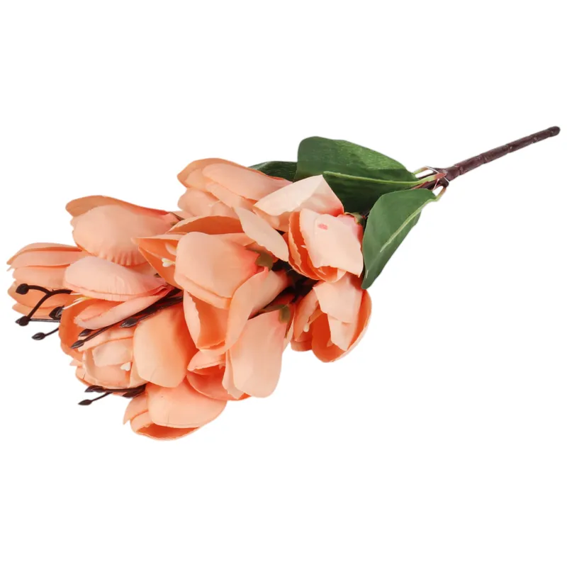 BUKIET MAGNOLII Sztuczne Kwiaty Do Wazonu KOMPOZYCJA Łososiowa 37 cm