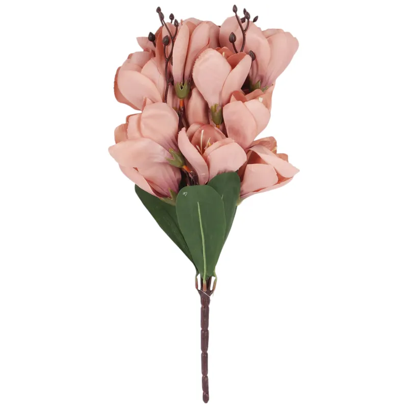 BUKIET MAGNOLII Sztuczne Kwiaty Do Wazonu KOMPOZYCJA Pudrowy Róż 37 cm