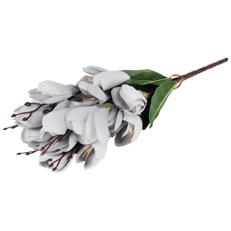 BUKIET MAGNOLII Sztuczne Kwiaty Do Wazonu KOMPOZYCJA 37 cm - Szara