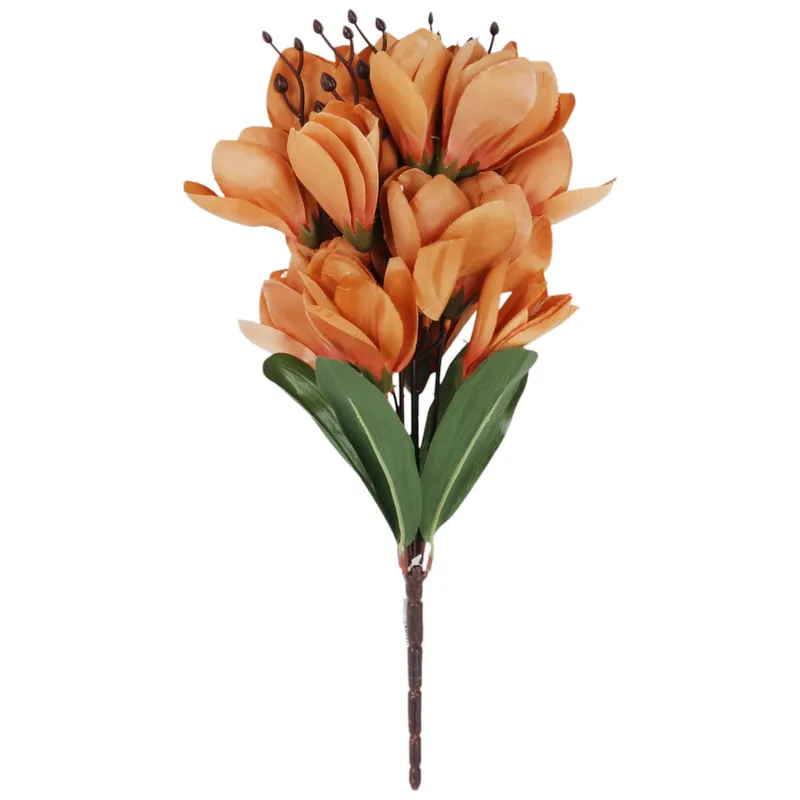 BUKIET MAGNOLII Sztuczne Kwiaty Do Wazonu KOMPOZYCJA 37 cm - Brązowa