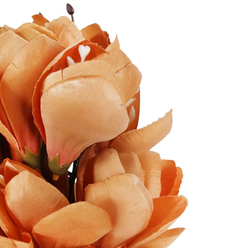 BUKIET MAGNOLII Sztuczne Kwiaty Do Wazonu KOMPOZYCJA 37 cm - Brązowa