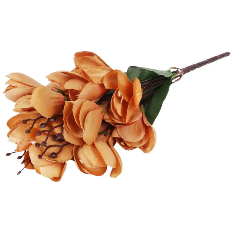 BUKIET MAGNOLII Sztuczne Kwiaty Do Wazonu KOMPOZYCJA 37 cm - Brązowa