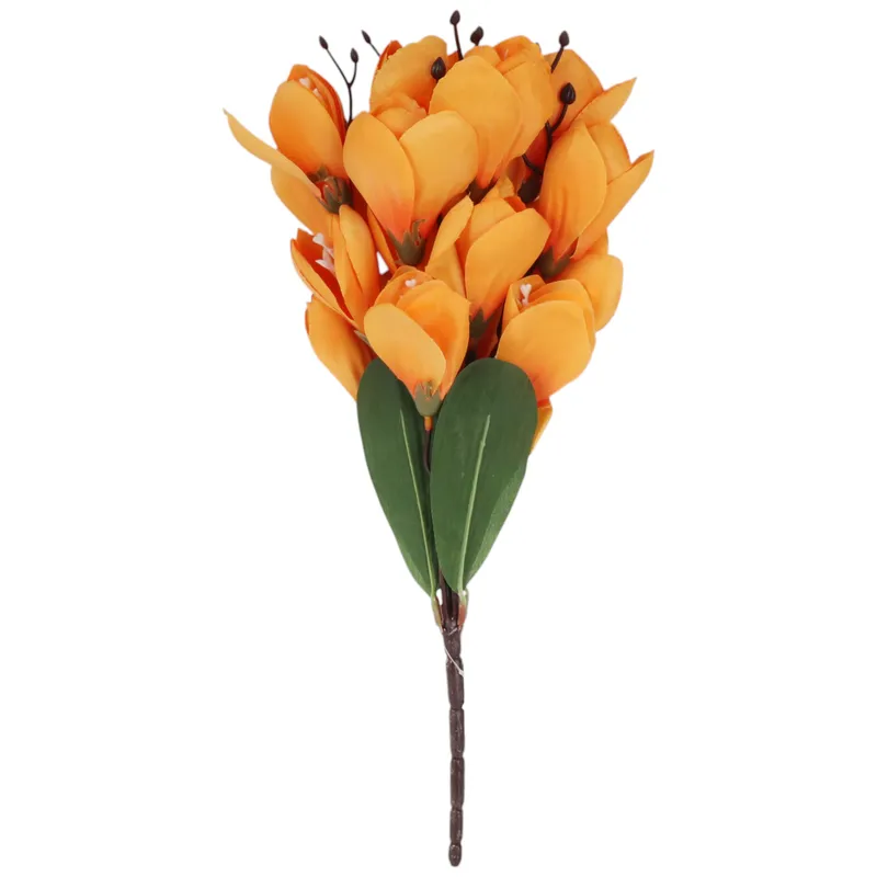 BUKIET MAGNOLII Sztuczne Kwiaty Do Wazonu KOMPOZYCJA 37 cm - Pomarańczowa