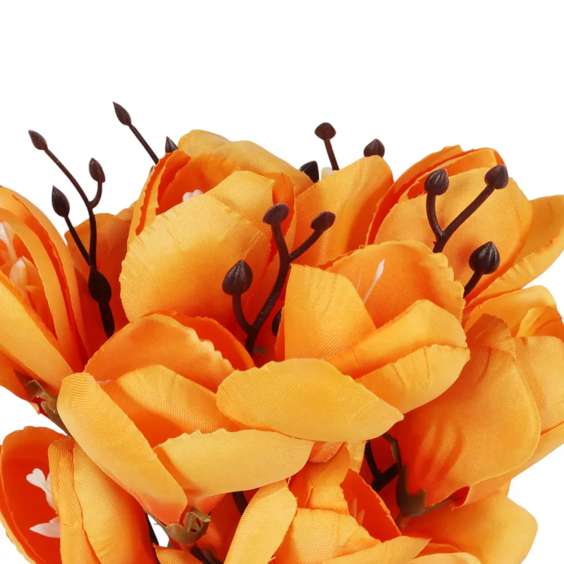 BUKIET MAGNOLII Sztuczne Kwiaty Do Wazonu KOMPOZYCJA 37 cm - Pomarańczowa
