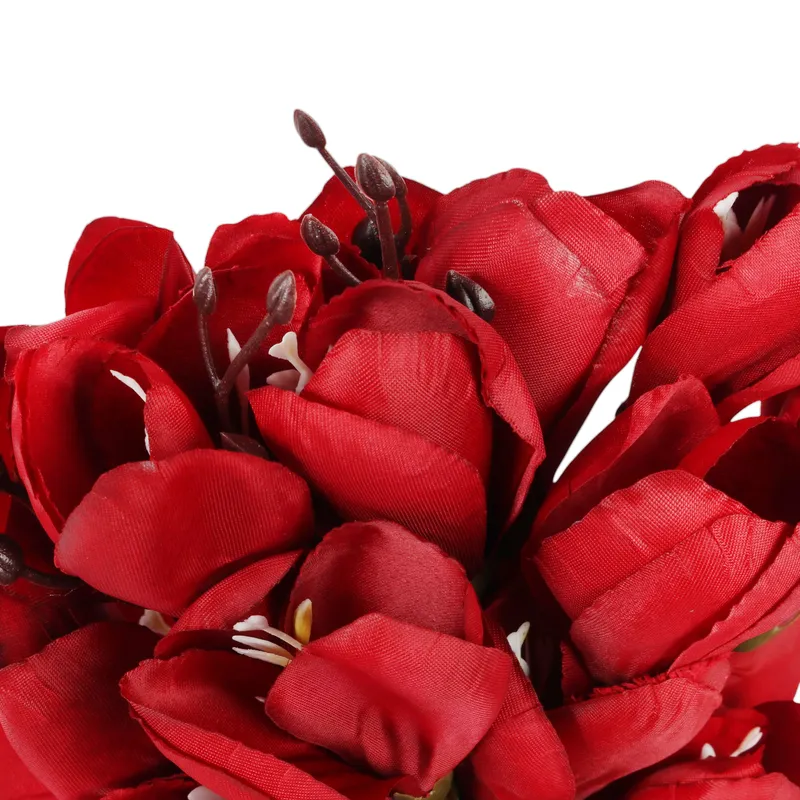 BUKIET MAGNOLII Sztuczne Kwiaty Do Wazonu KOMPOZYCJA 37 cm - Czerwony