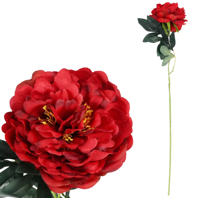 PIWONIA KWIAT SZTUCZNY Do Wazonu PEONIA 72 cm - Czerwona