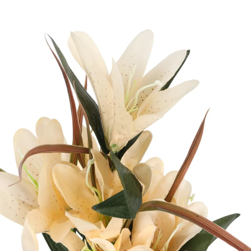 BUKIET 9 LILII 57 cm - Kremowy
