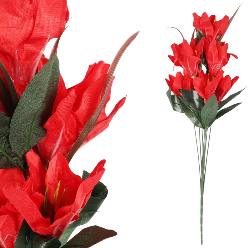 BUKIET 9 LILII 57 cm - Czerwony