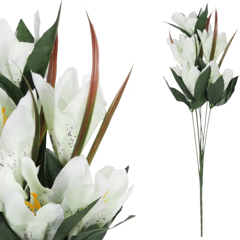 BUKIET 9 LILII 57 cm - Biały