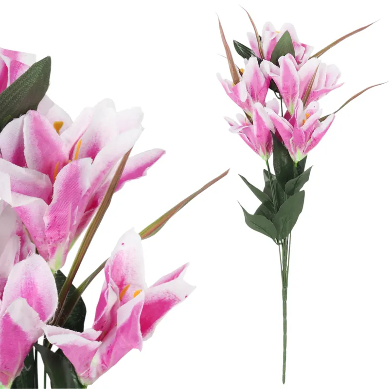 BUKIET 9 LILII 57 cm - Fioletowy