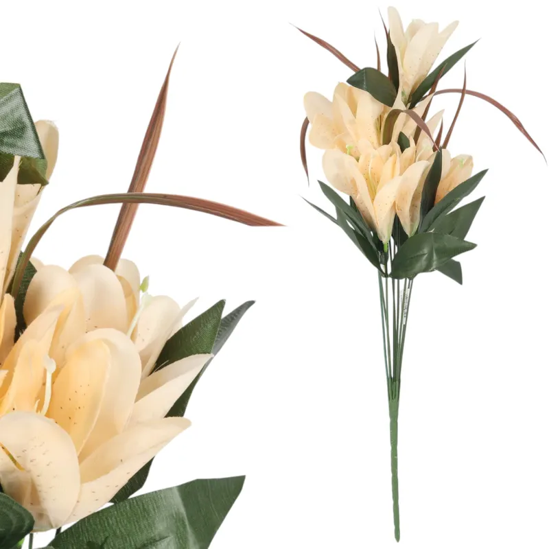 BUKIET 9 LILII 57 cm - Kremowy