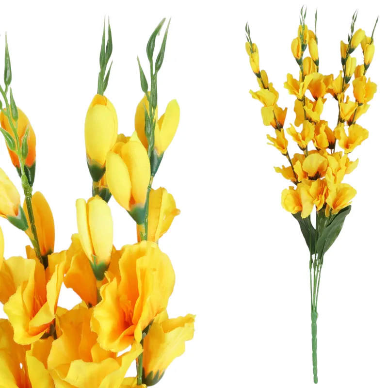 Bukiet 5 Gałązek Mieczyków Gladiola 67 cm - Żółty