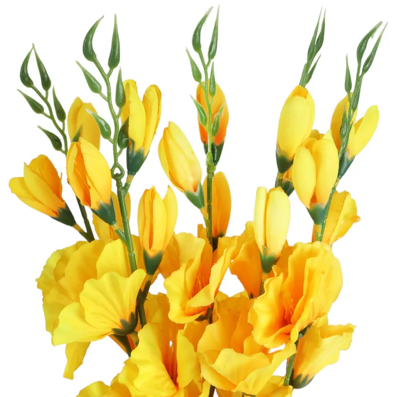 Bukiet 5 Gałązek Mieczyków Gladiola 67 cm - Żółty