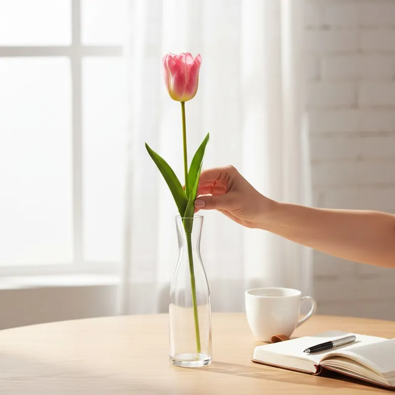 TULIPAN KWIAT SZTUCZNY Do Wazonu 56 cm - Różowy
