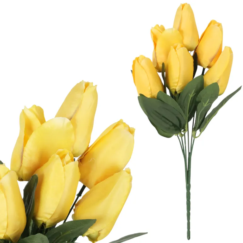 BUKIET 7 TULIPANÓW 34 cm - Żółty