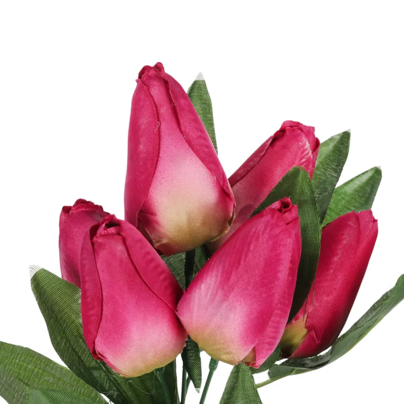 BUKIET 7 TULIPANÓW 34 cm - Różowo-Biały