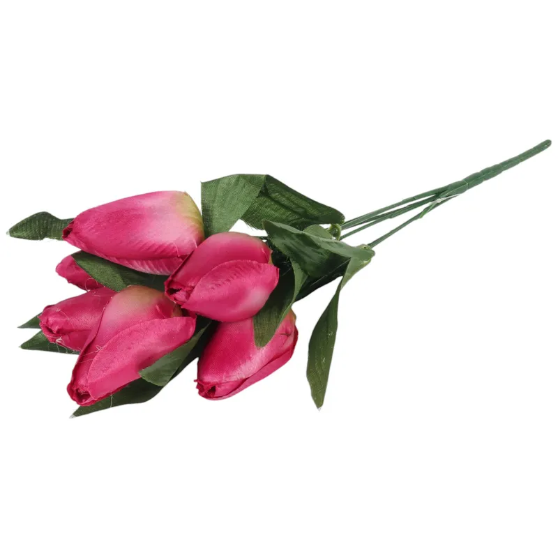 BUKIET 7 TULIPANÓW 34 cm - Różowo-Biały