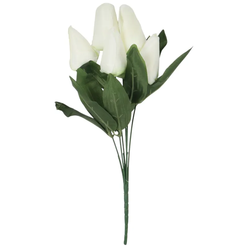 BUKIET 7 TULIPANÓW 34 cm - Biały