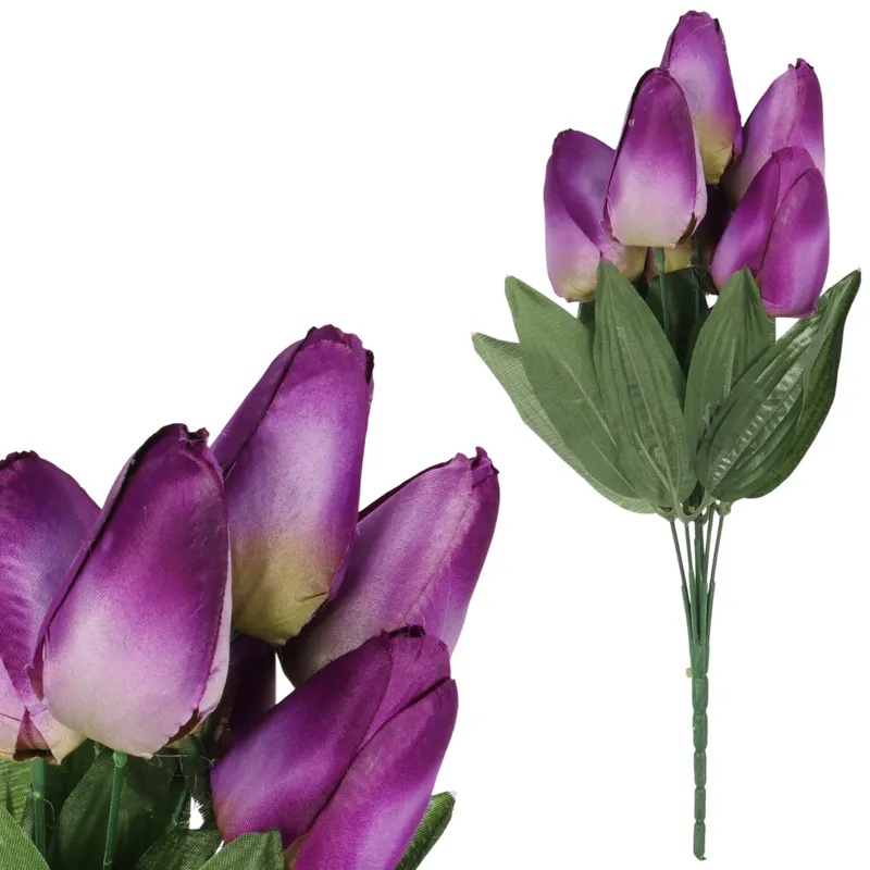 BUKIET 7 TULIPANÓW 34 cm - Fioletowy