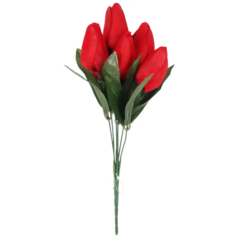 BUKIET 7 TULIPANÓW 34 cm - Czerwony
