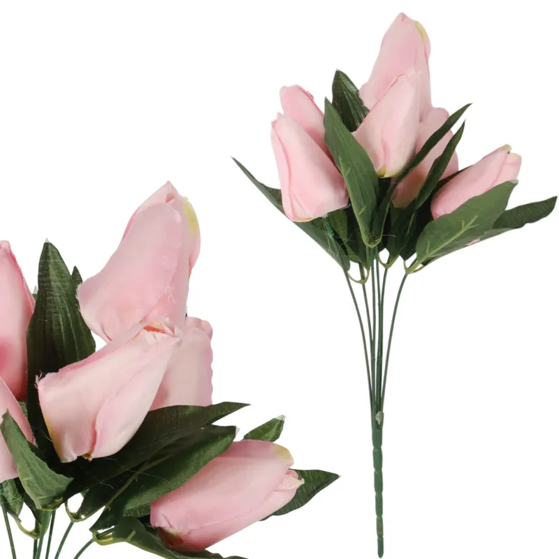 BUKIET 7 TULIPANÓW Jasno-Różowy 34 cm