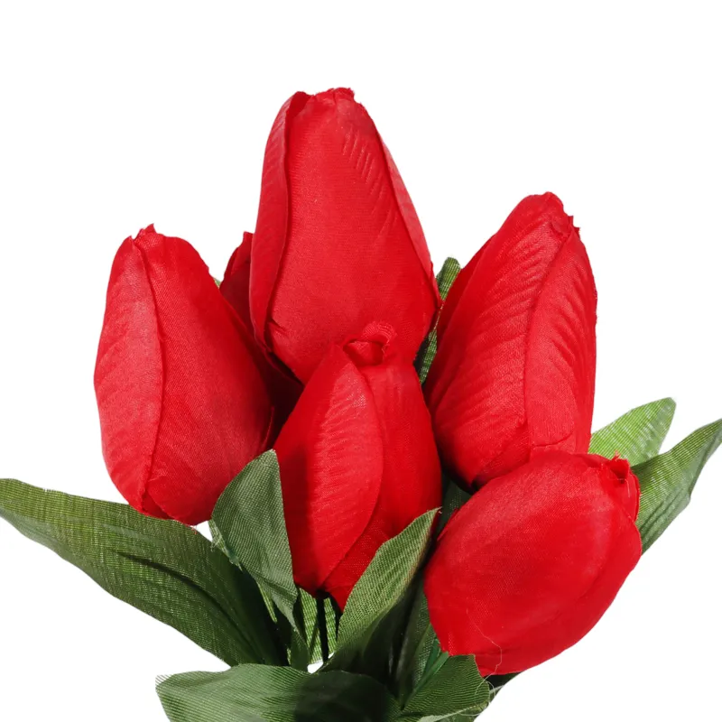 BUKIET 7 TULIPANÓW 34 cm - Czerwony