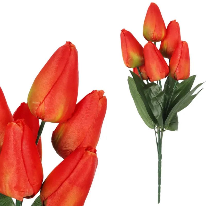 BUKIET 7 TULIPANÓW 34 cm - Pomarańczowy