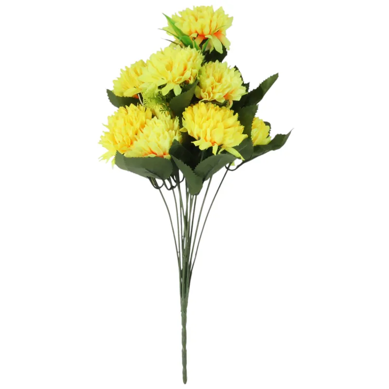 Bukiet 12 Chryzantem Z Dodatkami Kolor 42 cm - Żółty