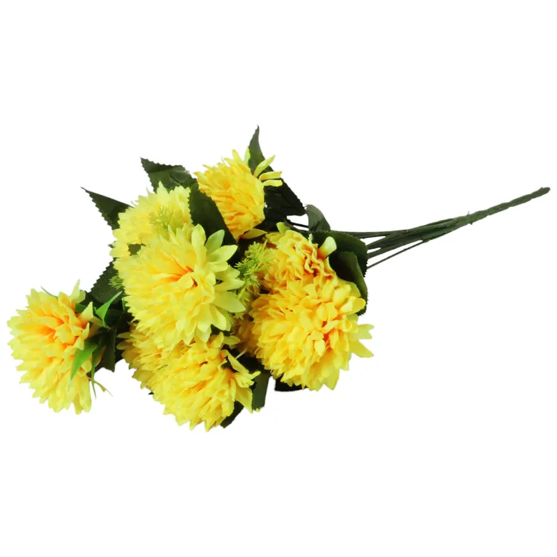 Bukiet 12 Chryzantem Z Dodatkami Kolor 42 cm - Żółty