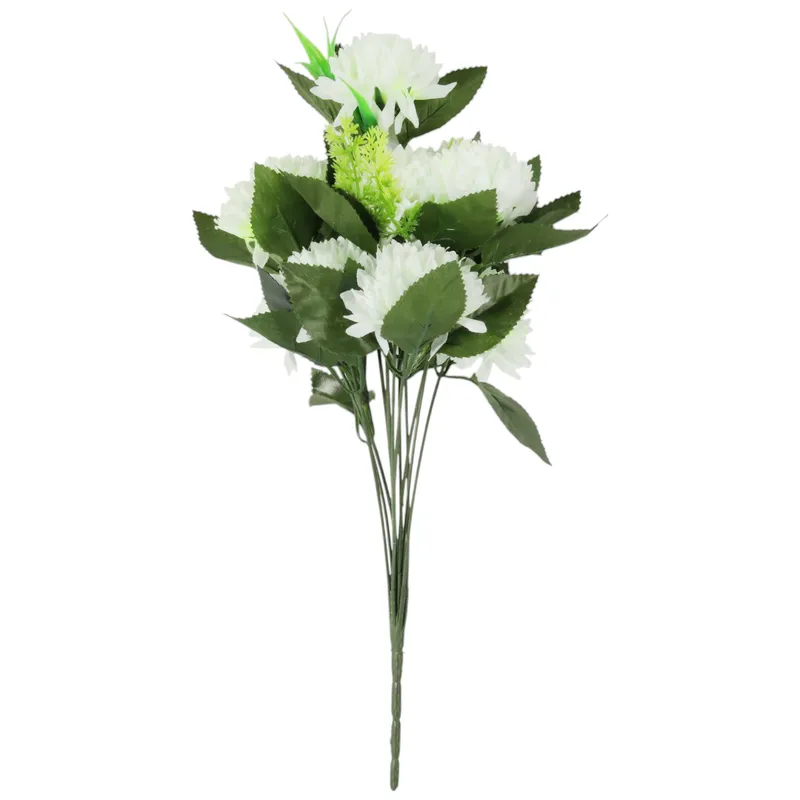 Bukiet 12 Chryzantem Z Dodatkami Kolor 42 cm - Biały