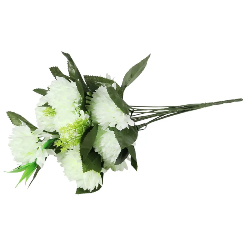 Bukiet 12 Chryzantem Z Dodatkami Kolor 42 cm - Biały