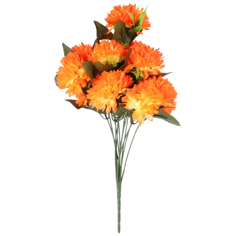 Bukiet 12 Chryzantem Z Dodatkami Kolor 42 cm - Pomarańczowy