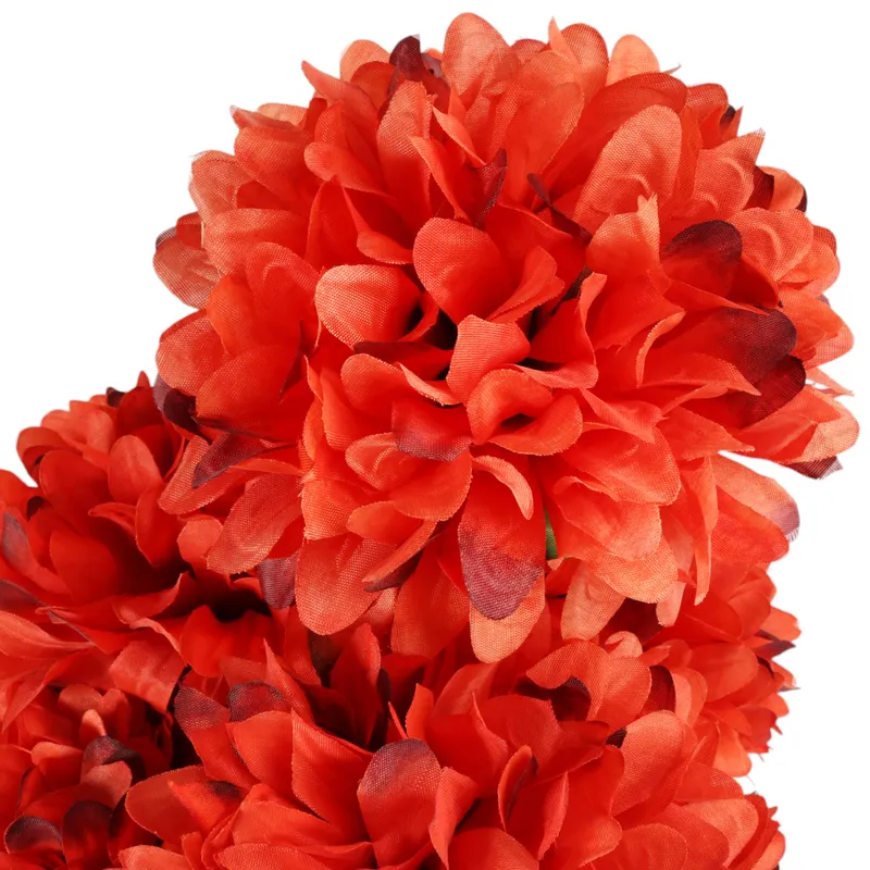 Bukiet 7 Dużych Chryzantem Sztucznych 72cm W Kolorze CZERWONYM