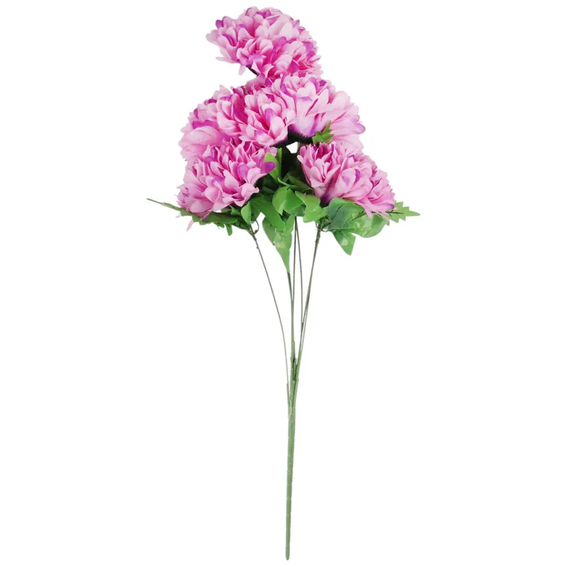 Bukiet 7 Dużych Chryzantem Sztucznych 72cm W Kolorze ŻÓŁTYM