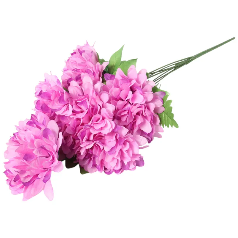 Bukiet 7 Dużych Chryzantem Sztucznych 72cm W Kolorze FIOLETOWYM